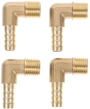 Ciieeo Racores neumáticos de cobre 1/4 rosca externa, conexiones para manguera de aire 8mm, acopladores de aire 4 piezas para sistemas neumáticos industriales