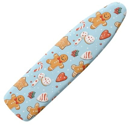 Copriasse da Stiro Universale 120x40 Blu Giallo Resistente al Calore - Cordoncino di Fissaggio e Stretch-System - per Tutte Le Assi da Stiro, Facile da Cambiare