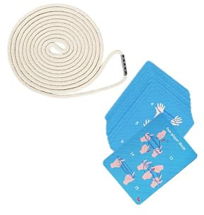 KIXZSAZ Soft And Durable Nylon Rope For Exciting Cats Cradle String Finger Game Educational String Plaything Hand Cradle Rope And 10 Cards Hand Game