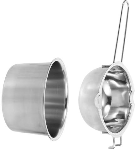FIXOSHEE Olla para Derretir Dulces y Leche de Acero Inoxidable, Baño María 600 Ml, Recipiente para Uso en Hogares y Negocios
