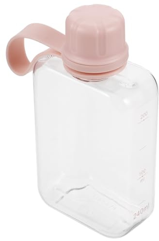 Zerodeko Bouteille d'eau Plate 240 ML Rose en Plastique Réutilisable, Gourde de Voyage Compacte et Légère, Flasque Étanche pour Sport, Randonnée et Usage Quotidien
