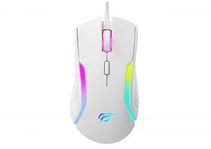 Born To Vape presente HAVIT - Souris Gaming Retro-éclairée - Filaire - Blanche et Son Sticker BTV Exclusif collectionnable