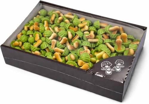 Setitas Sabor Pistacho (1 kg) – Mini Galletas en Forma de Seta con Cobertura Sabor Pistacho – Snack Crujiente para Mesa Dulce, Postres y Candy Bar | Pack Familiar