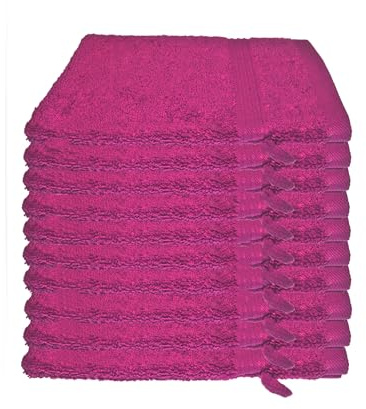 Julie Julsen 10er Pack Waschlappen 29 Farben erhältlich weich und saugstark 500gsm Öko Tex 15 x 21 cm Fuchsia B-Ware