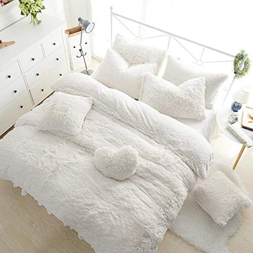 Teddy Bear Fleece Fitted Sheet Plain Thermal Winter Warm Soft Sherpa Cozy Bed Linen Bedding EXTRA DEEP 30CM SNUG FIT 12 inch Mattress Depth (White, Single 12/30cm Fitted Sheet)