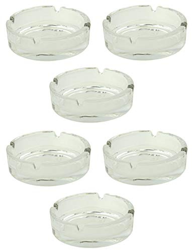 Apollo Clear Glass 11cm Round Ash Tray Ashtray (6)