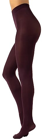 CALZITALY Collant Morbidi Opachi in Microfibra, Collant Colorati Donna S M L XL XXL 3XL 4XL 80 den Made in Italy, Vino rosso, M