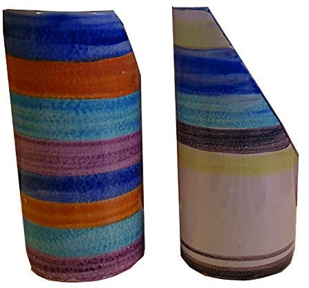 PORTABICCHIERI IN CERAMICA DI VIETRI DIPINTO A MANO, ALTEZZA CM. 17, DIAMETRO CM. 8 ARREDO TAVOLA CUCINA IDEA REGALO NATALE BOMBONIERA MADE IN ITALY