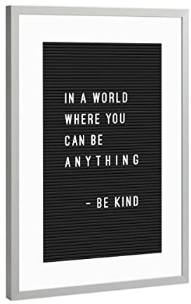 artboxONE Poster mit Rahmen Silber 60x40 cm Selflove Letterboard Be Kind von Hafenkönigin - gerahmtes Poster