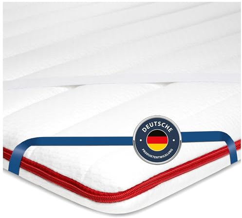 BMM Classic Premium Topper 200x200 cm H2 morbidom, topper in schiuma fredda, certificato Öko-Tex, sovramaterasso ortopedico, altezza 6 cm, topper Sviluppo prodotti in Germania.