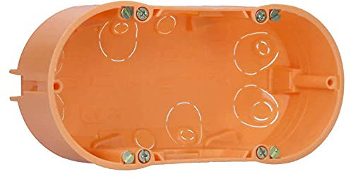 Voxura Doppel-Geräte-Verbindungsdose Hohlwand-Gerätedose Schalterdose HW 2x Ø 68mm Tiefe tief 47mm Orange 5 Stück