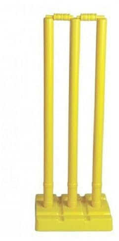 Kalindri sports Yellow Cricket Set with Bat, Stump, Ball for Boys Long Without Cover (7 Number, PVC Bat with Stumps)