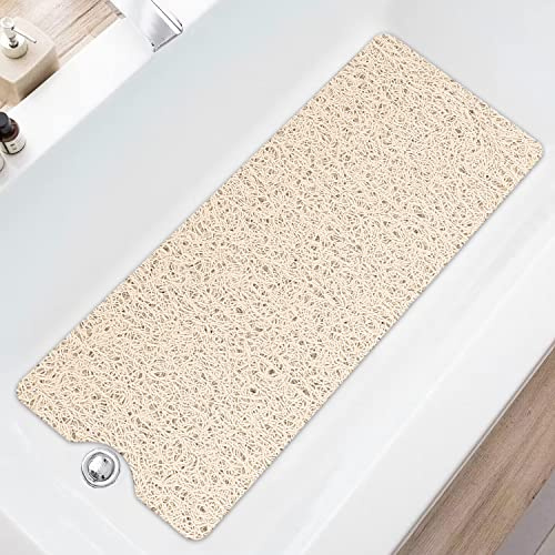 Duschmatte (100x40 cm), rutschfeste Badematten für die Innenseite des Bades, Anti-Schimmel, antibakterielle PVC-Luffa-Duschmatte, Massagematte für Duschkabine, schnell trocknend