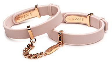 Crave Luxury Toys | ID Cuffs Adult Handcuffs | Silicone Stacked Handcuff Bracelet | Luxury Adult Toys & Adult Toy Accessories (Pink & Rose Gold)