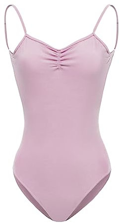 ROYAL SMEELA Damen Ballettanzug Halbarm Mesh Ballett Tanz Trikots Tanzkostüm Einfarbig Stretch Rückenfrei Gymnastik Body Trikot Tanzkleidung Hosenträger Trikot
