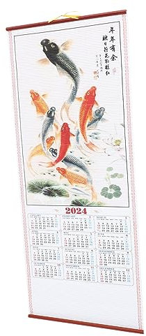 2024 Chinesischer Wandkalender Büro Kalender Planer Adventskalender Chinesische Schriftrolle Wandkunst 2024 Hängekalender 2024 Wandkalender Wandbehang Kalender Papier Miss