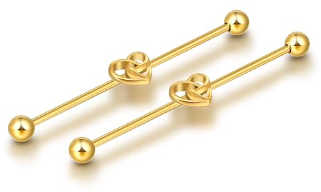 16G 14G Butterfly Industrial Piercing Jewellery 38mm Barbell Scaffold Piercing Earrings CZ Industrial Bar Cartilage Piercing Jewellery