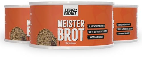 Fesitval Brot - Frisches Kürbiskernbrot 3 x 250gr | Glutenfreies Brot mit 100% Natürlichen Zutaten | 4 Jahre haltbar | Snack Dosenbrot - Essen unterwegs