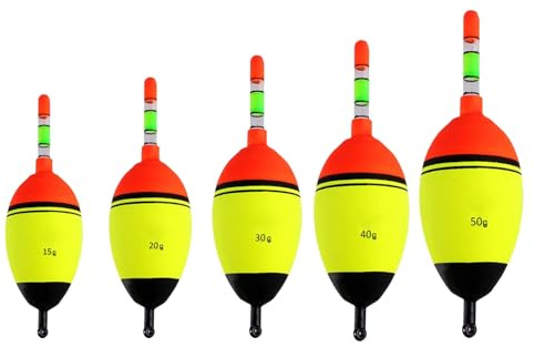 Flotteur Peche, Bouchon Lumineux Peche, Flotteur Lumineux De Pêche Nuit, 5 Pièces Flotteur Truite, Flotteurs Pour Pêche, Truite Bouchon, Bouchon De Peche, Peche Bouchon, 15g, 20g, 30g, 40g, 50g