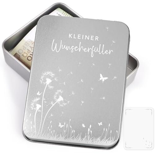 MEJOSER Wunscherfüller Geldgeschenke Verpackung Geburtstag Geschenkbox Pusteblumen Dose Schachtel Glücksbringer für Weihnachten Reisen Hochzeit Jugendweihe Lustige Geschenke für Männer Frauen