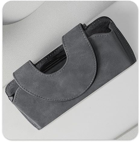 THJKCVSD Auto Brillenhalter,Für Audi A4 B9 B8 A5 A6 C7 C8 C6 Q3 Q5 Q7 A3 8v 8p S3 A7 A8 Sportback,Kratzfester,Vielseitig Einsetzbar,Sonnenblende Organizer, Auto Zubehör Innenraum,Grey