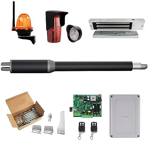 Apricancello automatico Apriporta automatico a battente singolo - 10 piedi di lunghezza 450 libbre Apriporta con serratura elettrica con controllo Wi-Fi solare Funzionamento fluido(White)