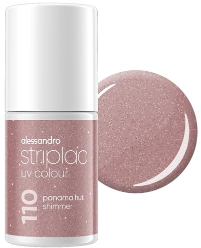 alessandro Striplac Peel-Off UV Gel Nagellack, Panama Hut Shimmer, 6,5ml | Hochpigmentierter UV Gel Nagellack, bis zu 15 Tage Halt, kratzfest, acetonfrei & abziehbar, HEMA-frei & vegan