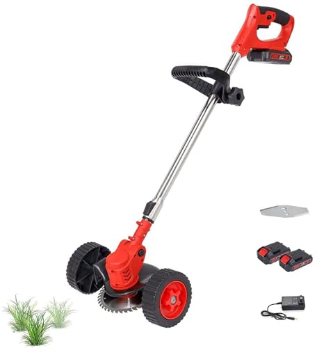 Diserbante elettrico, 850 W, con ruote, attrezzo da giardino portatile per prati, cortili, vialetti, regolabile/ruotabile per una facile pulizia tra lastre, pavimentazione in blocchi, manico lungo.(A)