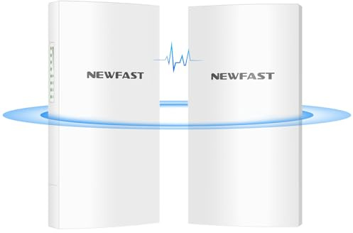 NEWFAST 3KM Outdoor Wireless Bridge, 5.8G Point to Point WiFi Bridge, Indoor/Outdoor Long Range Access Point for Garden/Farm/Shop/Garage, Extend Network, Weatherproof