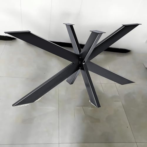 DIY Spider Tischgestell - Einfache Montage Metall Tischbein - Esstisch Bein - Tischbeine Möbelbeine, pulverbeschichtete Stahlbeine (Schwarz, 150 * 70 * 72cm)