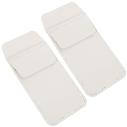 HEALSOPTHY 2 Stück-Pack Pu Leder Stifttasche Weiß mit Großer Kapazität zur Kartenorganisation und Stiftschutz für Krankenschwestern und Ärzte im Berufsalltag