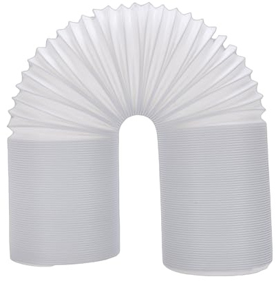 SIXRUN AC-ventilationsslang, 2m Förlängbar PP-avgasrör för Bärbara Luftkonditioneringsenheter, med Motursgänga för Säker Passning, Läckfritt Anslutning (130 mm)