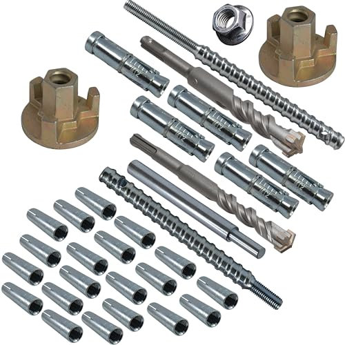 Befestigungsset Beton und Mauerwerk für Kernbohrständer 33-teilig inkl. SDS Plus Bohrer