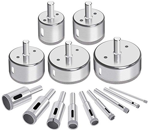 Foret De Diamant, Coupeur De Trou De Tuile Scie Cloche Diamant Set De Ensemble De Fraises à Tasse Diamanté Embouts De Sonde Couvert Trou Outils Extracteur Pour Carrelage Cé