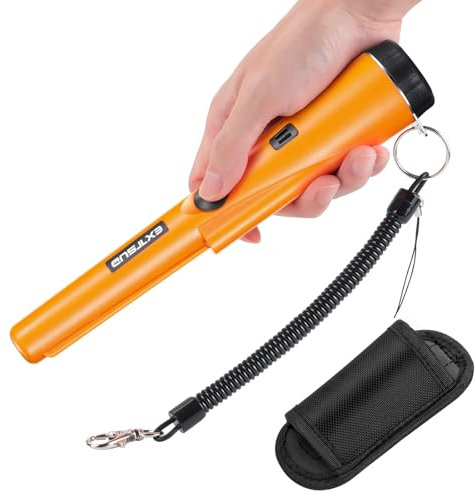 EXTSUD Rilevatore di Metalli Portatile IP66 Impermeabile 360°Scan con Allarme Vibrazione Metal Detector Sensibile Localizzatore Puntatore di Metallo per Caccia di Oro Tesoro