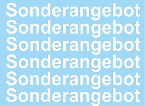 Sonderangebot - Aufkleber 4cm Hoch - in Weiss - 6 Schriftzüge Sonderpreis AUFKLEBER - Selbstklebende Buchstaben - Ideal für den Außenbereich da Wasser und Wetterfest