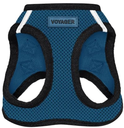 Best Pet Supplies Voyager Step-In Air Hundegeschirr – Allwetter-Netzgewebe für kleine und mittelgroße Hunde – Geschirr (blau/schwarzer Rand), XXX-Small