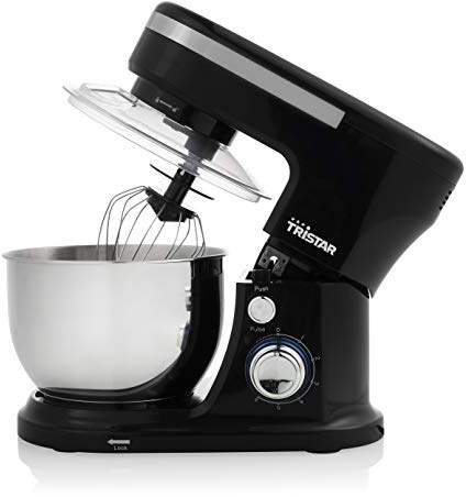 Robot Pâtissier Tristar MX-4837 noir - 4 L - 1 000 W - 6 vitesses - Acier inoxydable - Batteur, fouet et pétrin