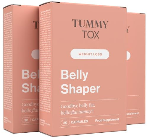Belly Shaper capsules - Brucia grassi con Morosil, Tè verde, Vitamina C, Vitamina B6, Pepe di Cayenne e Caffeina - 90 capsule, Tummy Tox