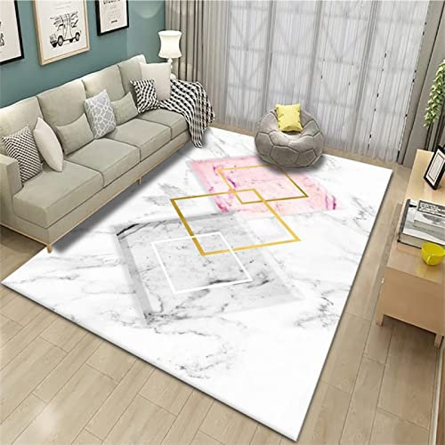 DJHWWD Bunte Teppiche weiß webteppich Teppich Pastell Geometrisches MusterSchlafzimmerwaschbar 180x280cm Gamer rund