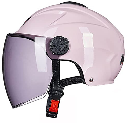 JATIBOSH Attache Fermement Vintage Casque Portable Et Sûre Cyclomoteur Casque, RéTro Demi Casque Boucle De Sécurité À Prise Rapide Casque Moto, pour Adapté Aux Motos ÉLectriques ECE Certifiés