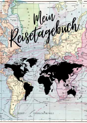 MEIN REISETAGEBUCH - Entdecke die Welt: Reisetagebuch zum Ausfüllen | Reisejournal zum Selberschreiben | Mit Platz zum Einkleben deiner Polaroidfotos ... | Softcover Din A5 | Cover 2 Weltkarte bunt