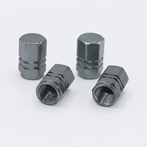 Skynotek – Pack 4 Schrader Ventildeckel für Autos, Motorräder, Fahrräder und Elektroroller | Staubkappen aus Aluminiumlegierung für Reifen | Schutz und Sicherheit (Gris)