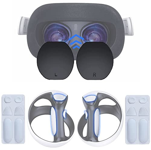 Miimall Cubierta de agarre compatible con PS5 VR 2 almohadilla de silicona + gafas antipolvo cubierta protectora VR2 gamepad antideslizante almohadilla de silicona suave para controlador Playstation