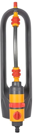 Hozelock | Rectangular Sprinkler AquaSave Pro 220 M | Oscillating Lawn Sprinkler | Adjustable Coverage | Customise Water Flow | Uniform Watering, Yellow & Grey