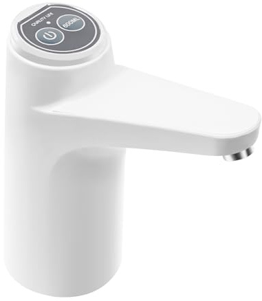 Elektrische Wasserflaschenpumpe, Tragbar und Wiederaufladbar, Automatischer Wasserspender für Zuhause, Büro, Küche und Camping (Weiß)