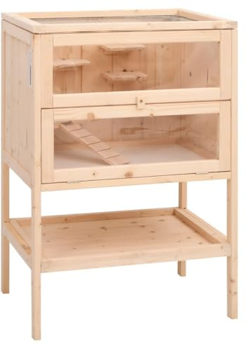 vidaXL Hamsterkäfig 55 x 40 x 80 cm Massivholz Tanne