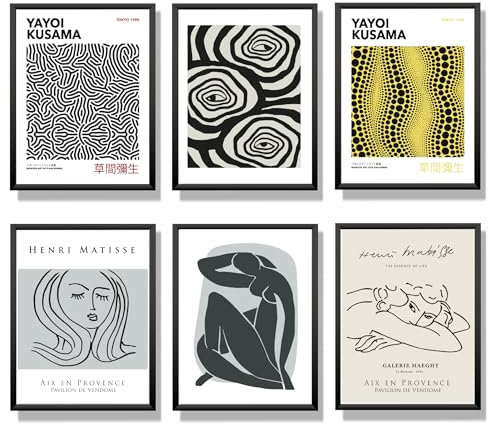 Winund set di 6 stampe da parete 30x40 cm, SENZA CORNIZE, decorazioni da parete per camera da letto, poster decorativi da parete, quadri camera da letto, stampa foto, poster da parete, quadri moderni