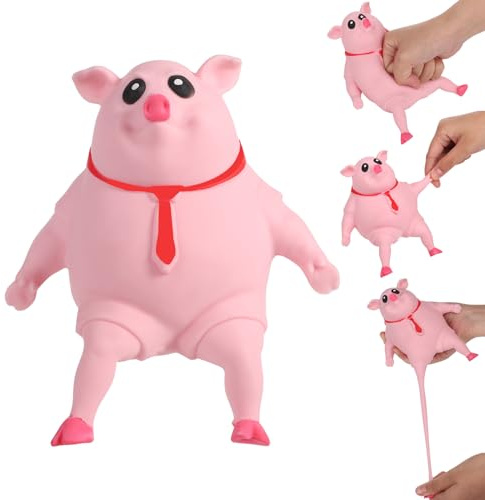 BOXOB Stress Rosa Schweinchen Spielzeug, Niedlich Schweinequetsch Spielzeug Schweine Quetschspielzeug Stressbälle Weich Quetsch Spielzeug für Kinder Erwachsene