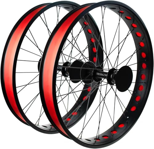 MAXFOOT 20x4.0 Bike Rim Strips, Fat Tire Bicycle Rim Tape, Puncture & Temperature Resistant PVC Inner Tube Protector for Road Bike MTB Bike, Waterproof, Red, 2 Pcs